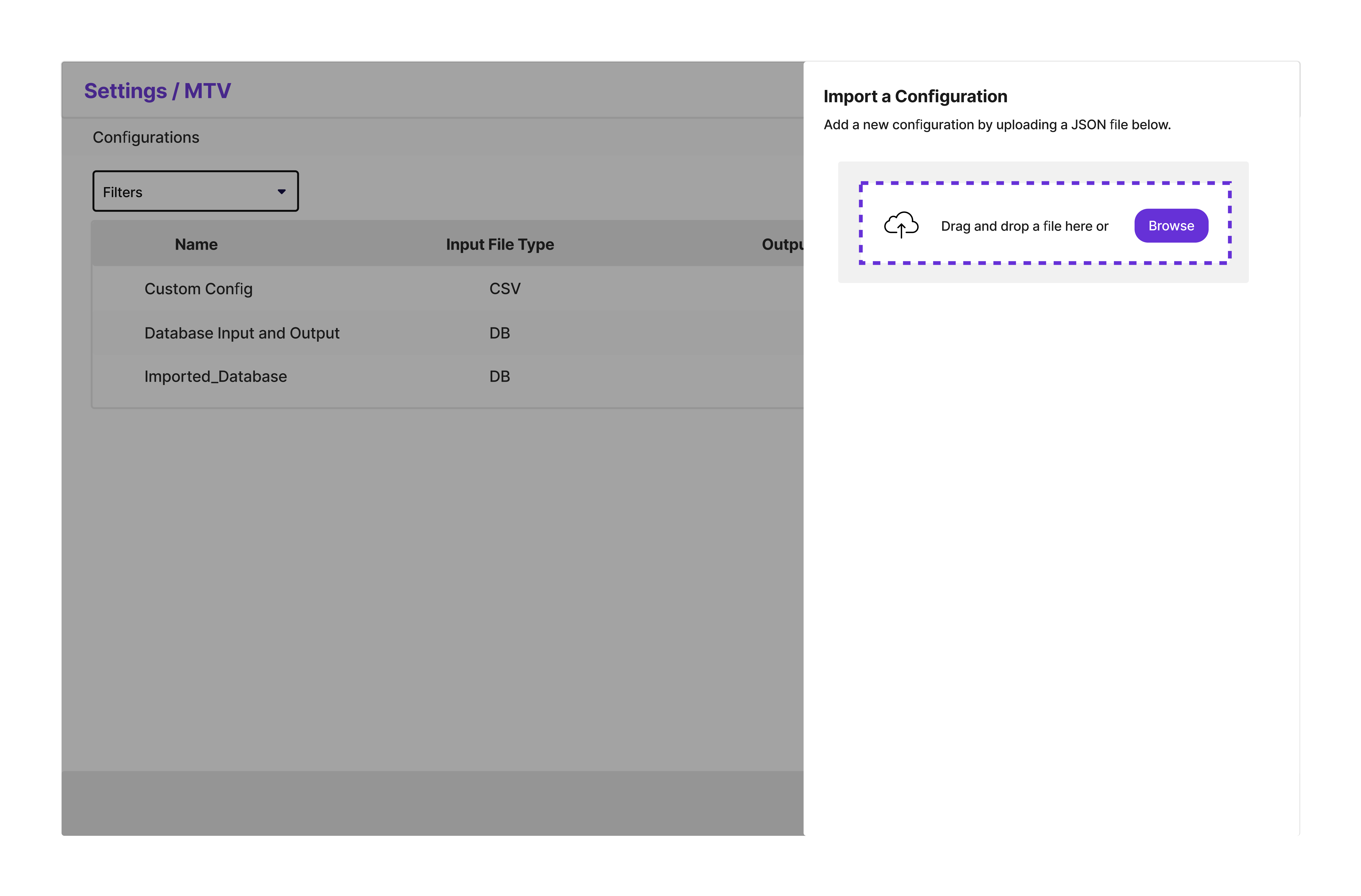 Drawer UI for settings